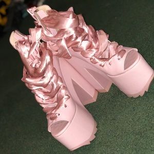 YRU Pink Ballet Platforms